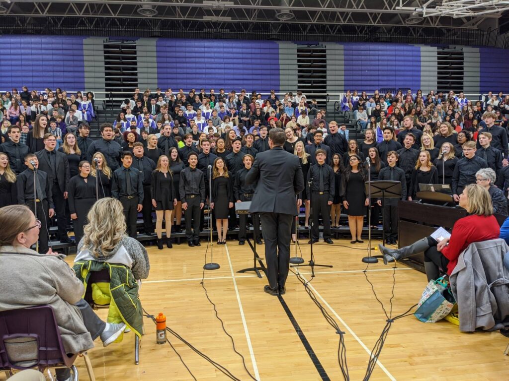 students singing in choral festival